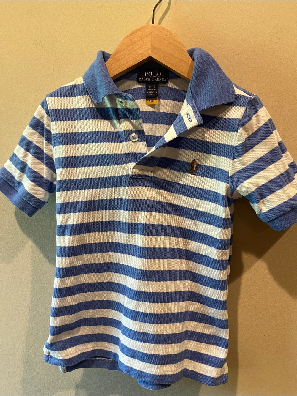 Polo by Ralph Lauren Light Blue & White Striped Polo for Kids